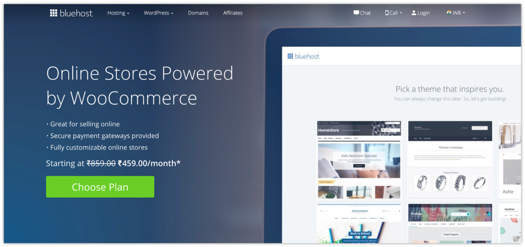 Bluehost to build an eCommerce website