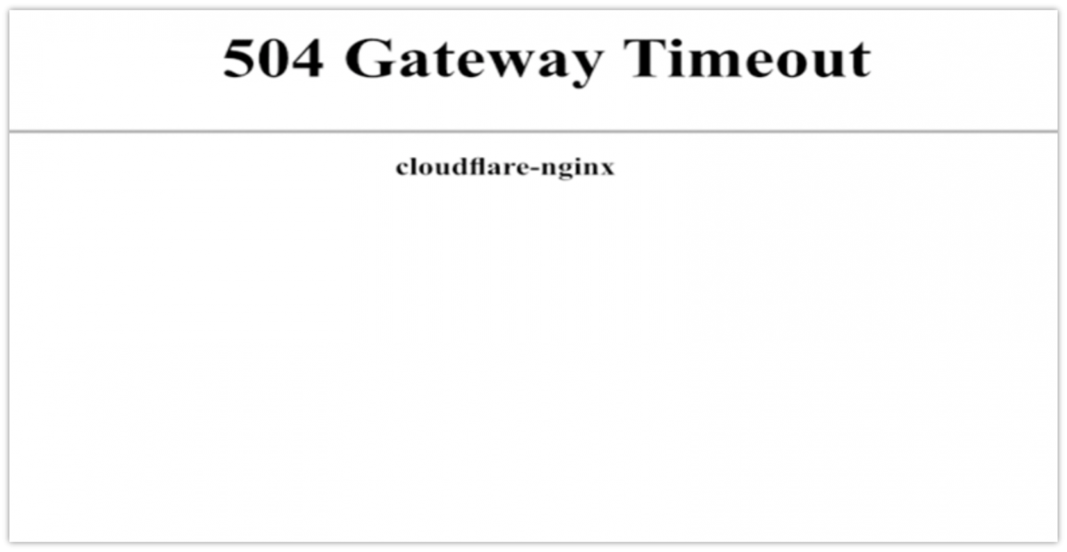 Upstream timed out. Что означает 504 Gateway time-out.