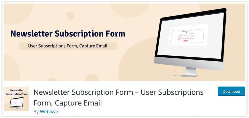 Newsletter Subscription Form by Weblizar